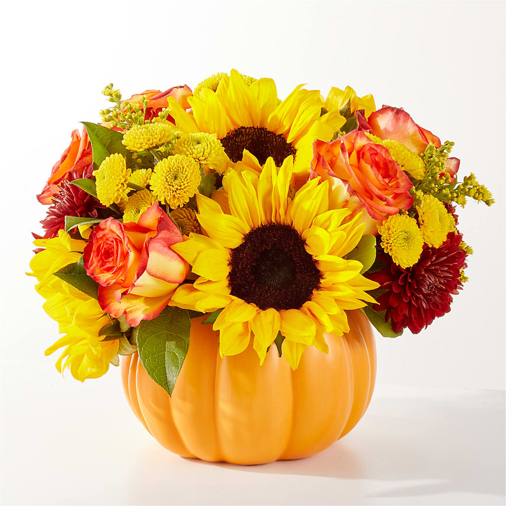 Golden Gourd Pumpkin Bouquet – MRS D'S FLOWER SHOP INC, Lakeland FL