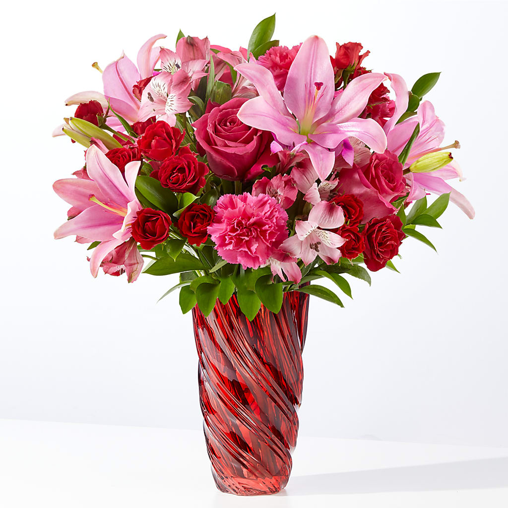 In Love Bouquet with Luxe Swirl Vase – MRS D'S FLOWER SHOP INC, Lakeland FL