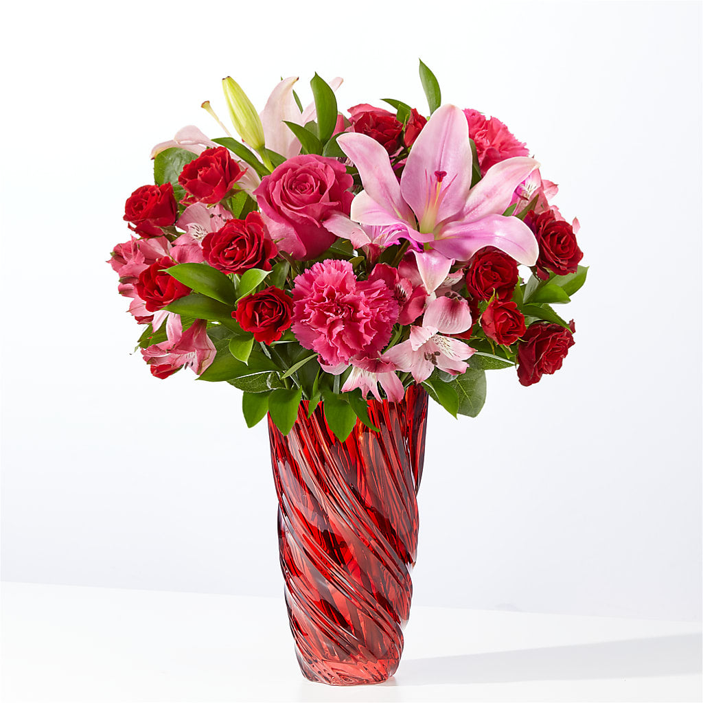 In Love Bouquet with Luxe Swirl Vase – MRS D'S FLOWER SHOP INC, Lakeland FL