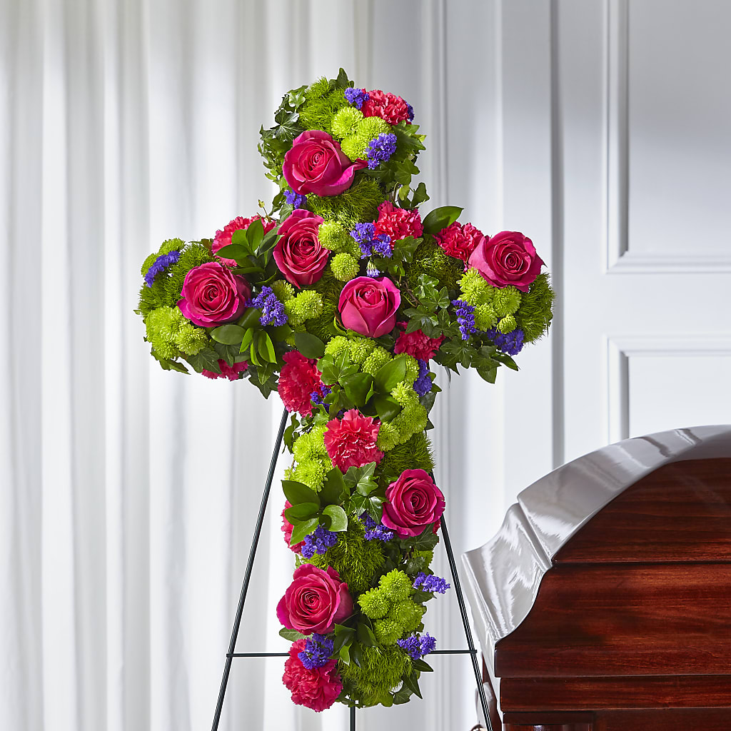 Tribute Rose Floral Cross – MRS D'S FLOWER SHOP INC, Lakeland FL