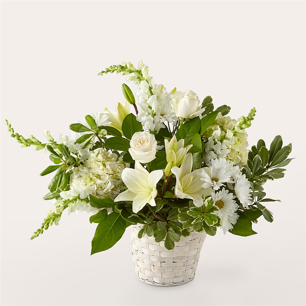 Ivory Elegance Floral Basket – MRS D'S FLOWER SHOP INC, Lakeland FL