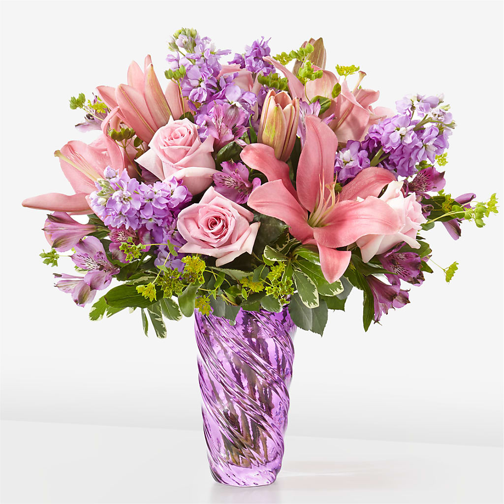 Precious Petals Bouquet with Luxe Swirl Vase – MRS D'S FLOWER SHOP INC, Lakeland FL