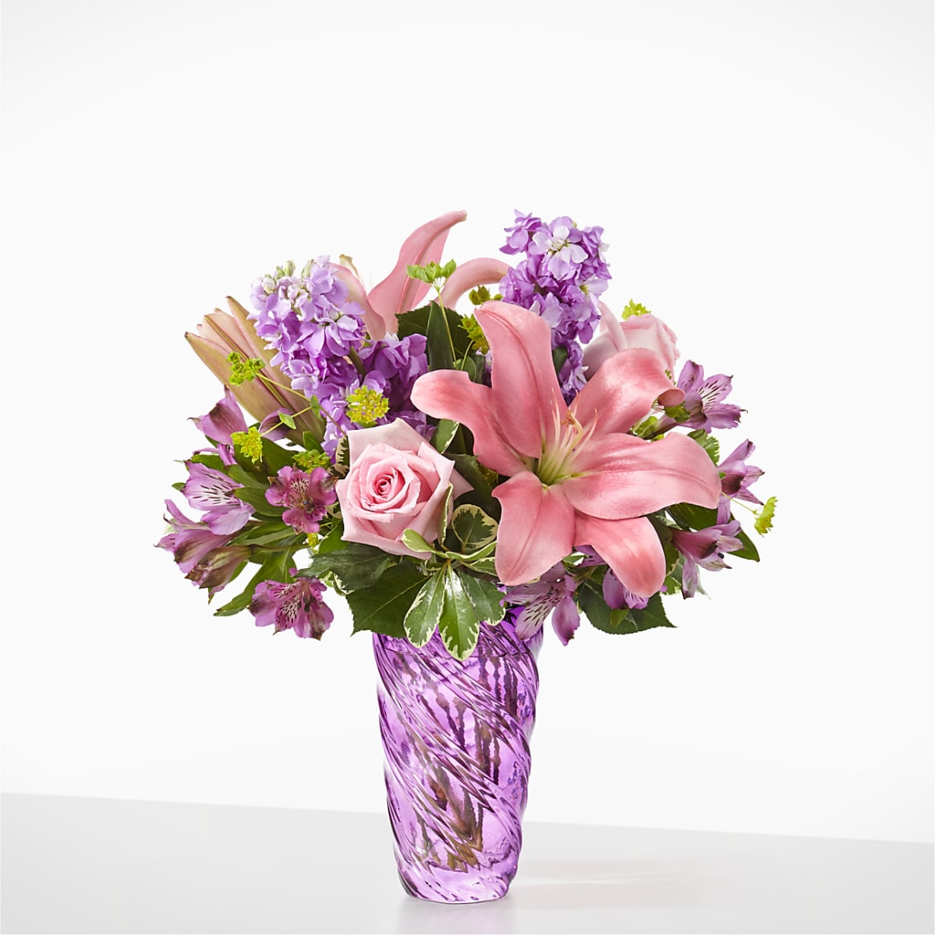 Precious Petals Bouquet with Luxe Swirl Vase – MRS D'S FLOWER SHOP INC, Lakeland FL