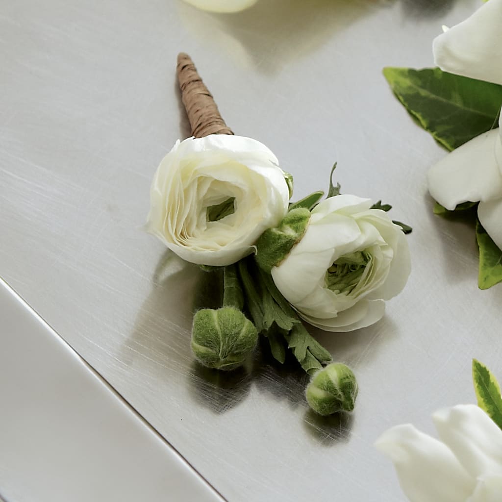 White Ranunculus Boutonniere – MRS D'S FLOWER SHOP INC, Lakeland FL