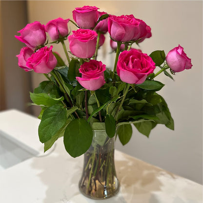 Long Stem Pink Rose Bouquet – MRS D'S FLOWER SHOP INC, Lakeland FL
