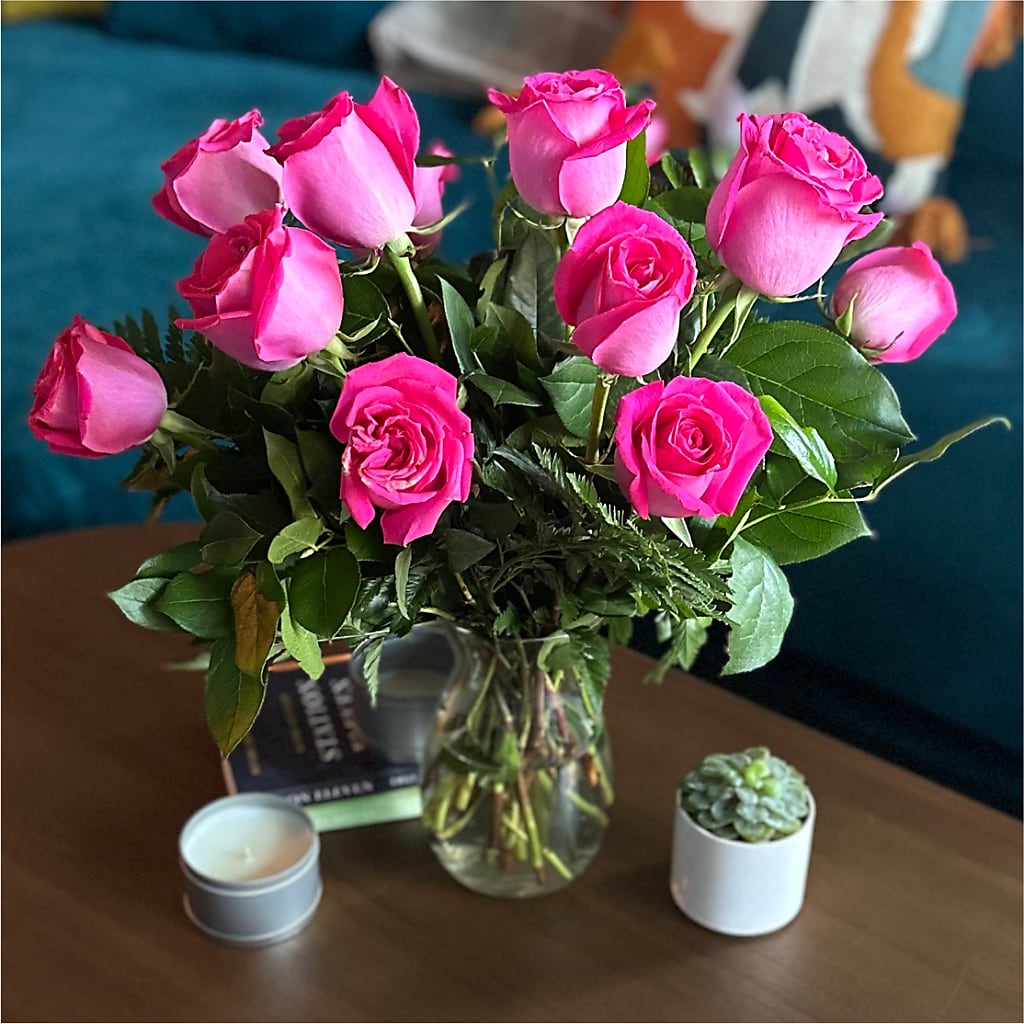 Long Stem Pink Rose Bouquet – MRS D'S FLOWER SHOP INC, Lakeland FL