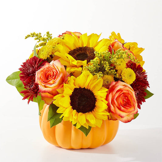 Golden Gourd Pumpkin Bouquet – MRS D'S FLOWER SHOP INC, Lakeland FL