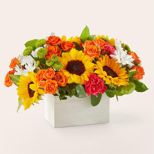 Sun-drenched Blooms Box Bouquet – MRS D'S FLOWER SHOP INC, Lakeland FL