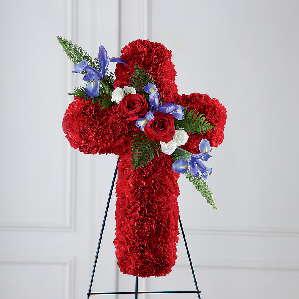 Faithful Hero Floral Cross – MRS D'S FLOWER SHOP INC, Lakeland FL