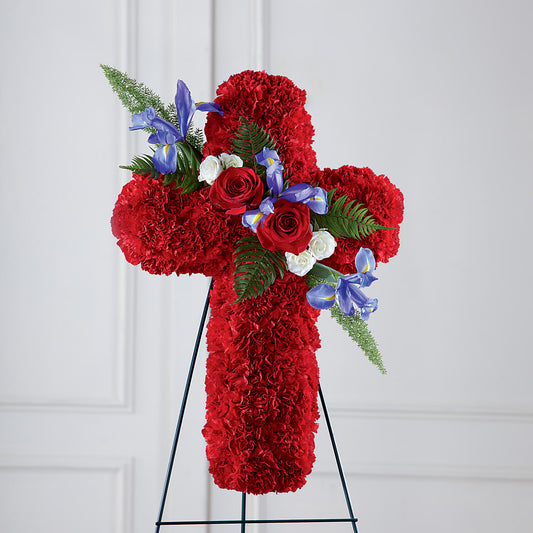 Faithful Hero Floral Cross – MRS D'S FLOWER SHOP INC, Lakeland FL
