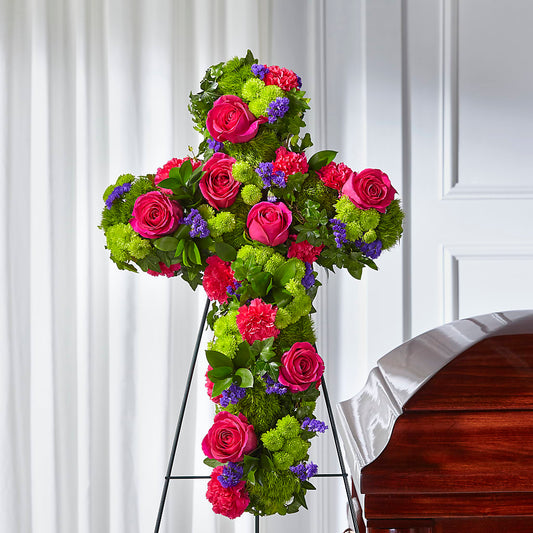 Tribute Rose Floral Cross – MRS D'S FLOWER SHOP INC, Lakeland FL