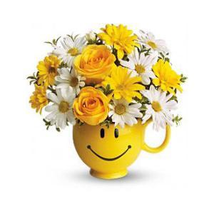 BE HAPPY MUG – MRS D'S FLOWER SHOP INC, Lakeland FL