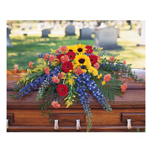 VIBRANT SUMMER CASKET SPRAY