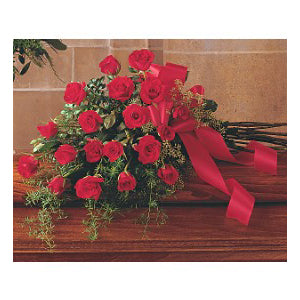 RED ROSE TRIBUTE CASKET SPRAY